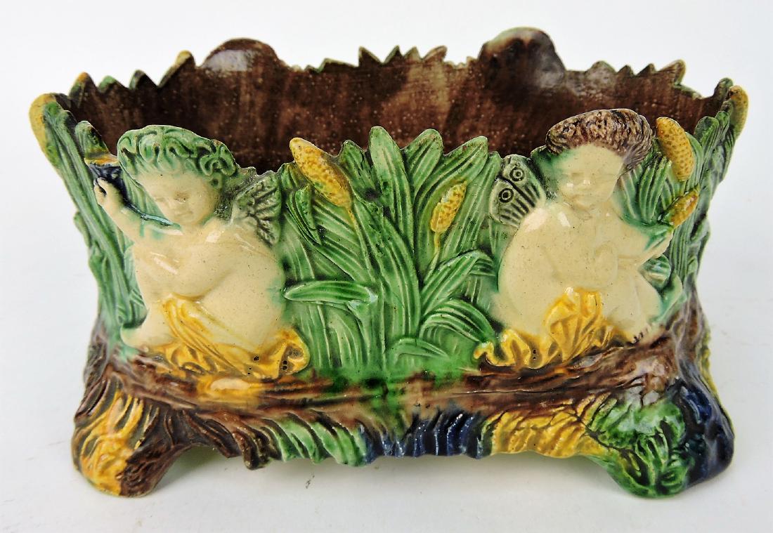 French Palissy ware putti and cattail (1 of 1)