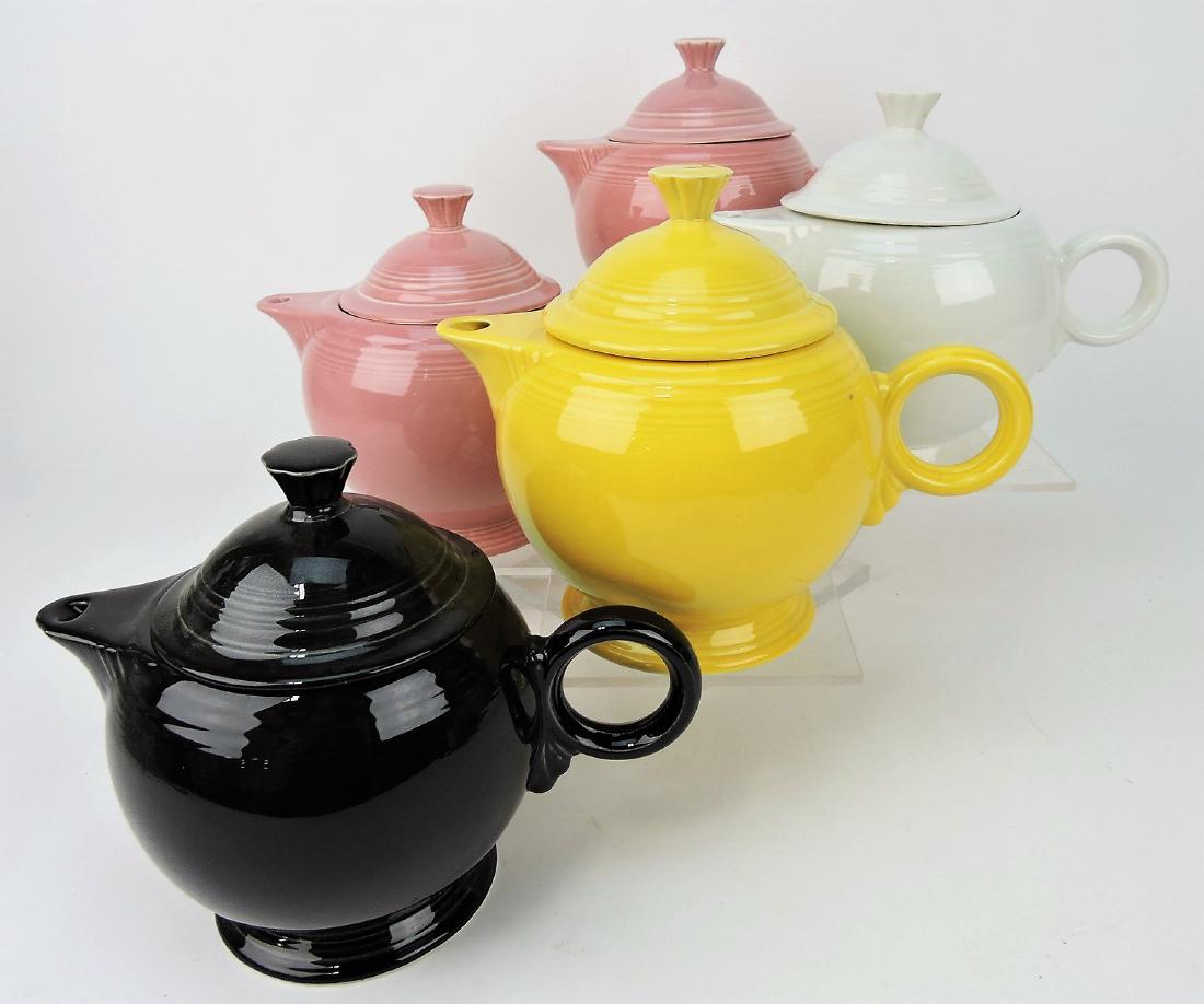 Fiesta Post 86 lot of 5 teapots; 2 rose, (1 of 1)
