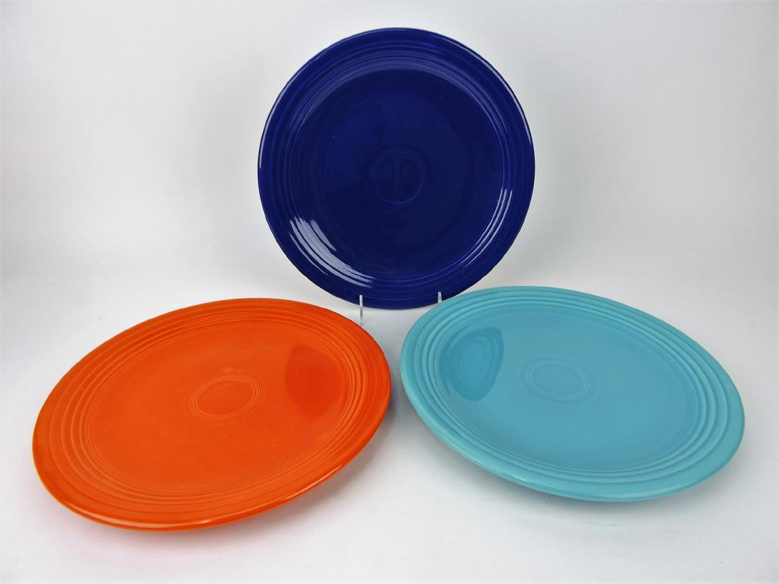Fiesta 13" chop plate group; red,: cobalt, turquoise