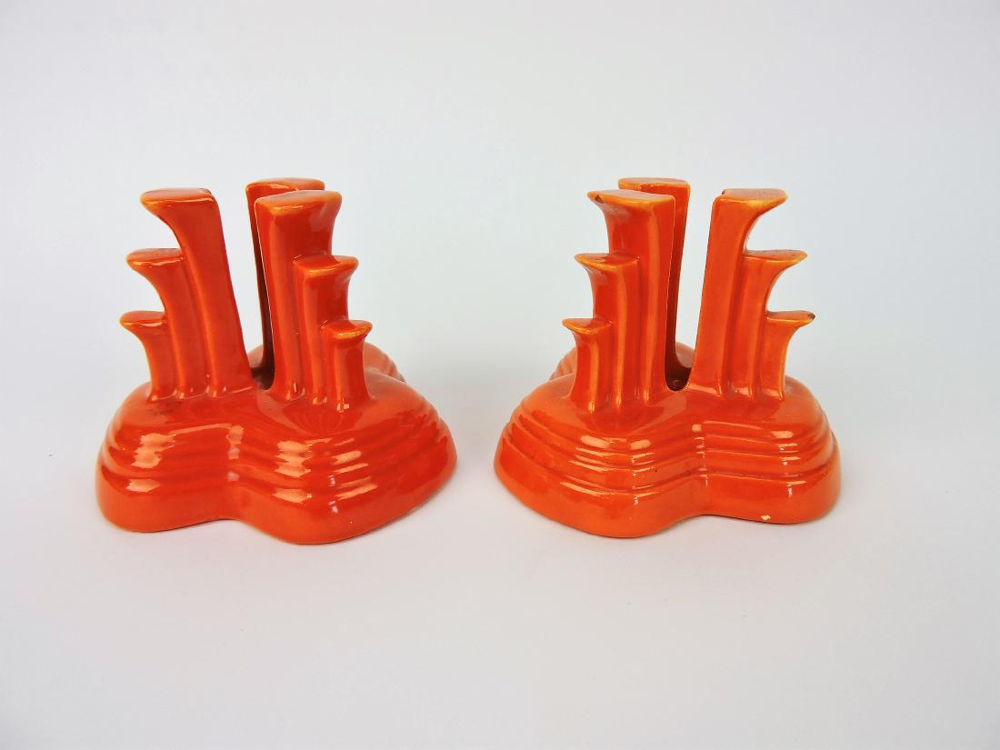 Fiesta tripod pair candle holders, (1 of 1)