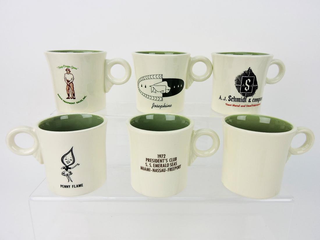 Fiesta lot of 6 advertising mugs, (one: with no ad)