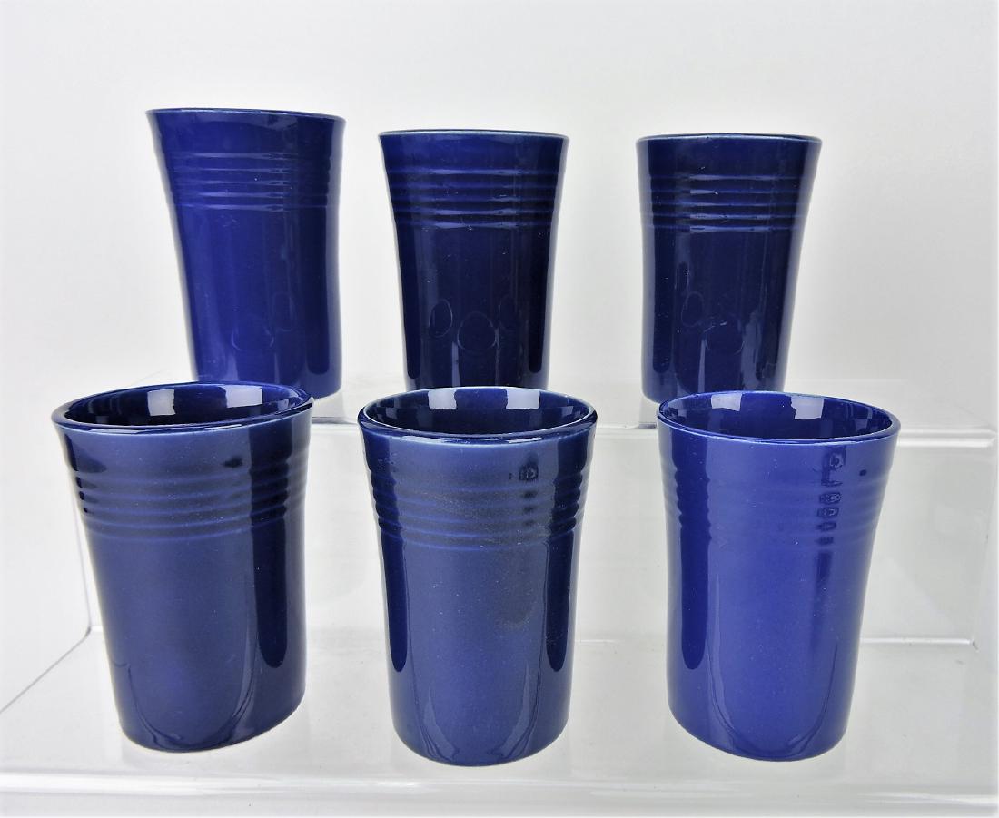 Fiesta lot of 6 cobalt juice tumblers,: nicks to one