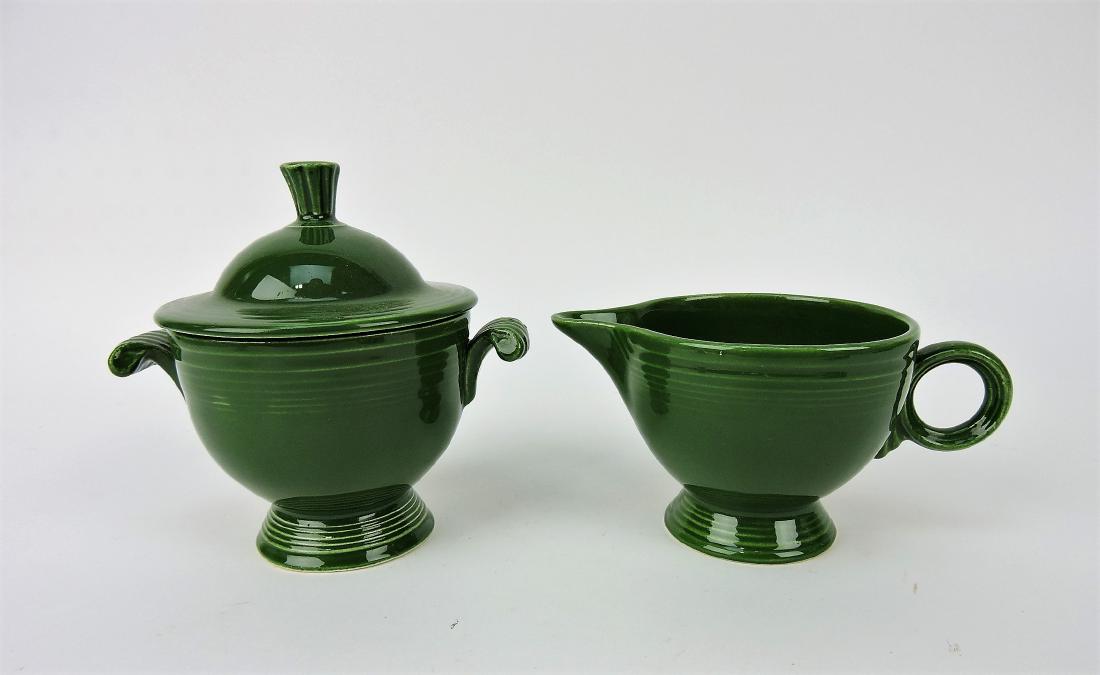 Fiesta cream & sugar, dark green: .