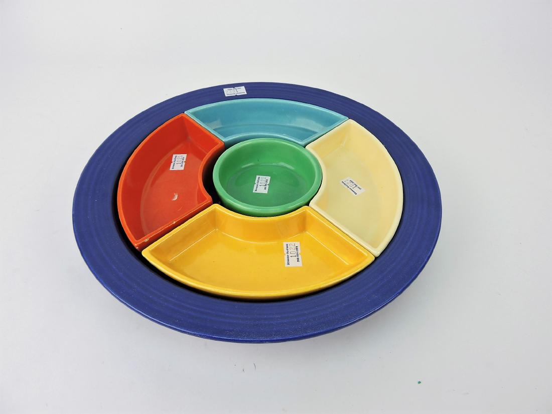 Fiesta relish tray, complete, cobalt (1 of 1)