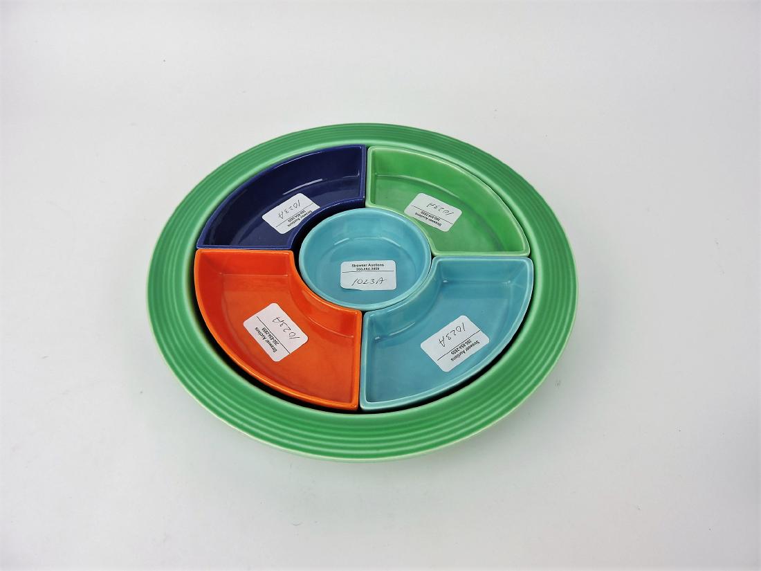 Fiesta relish tray, complete, green (1 of 1)