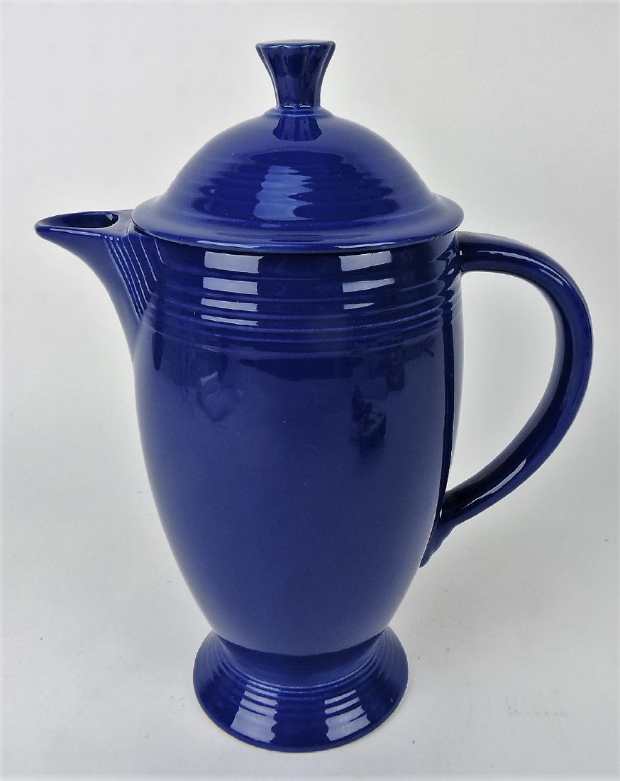 Fiesta coffee pot, cobalt, nick to (1 of 1)