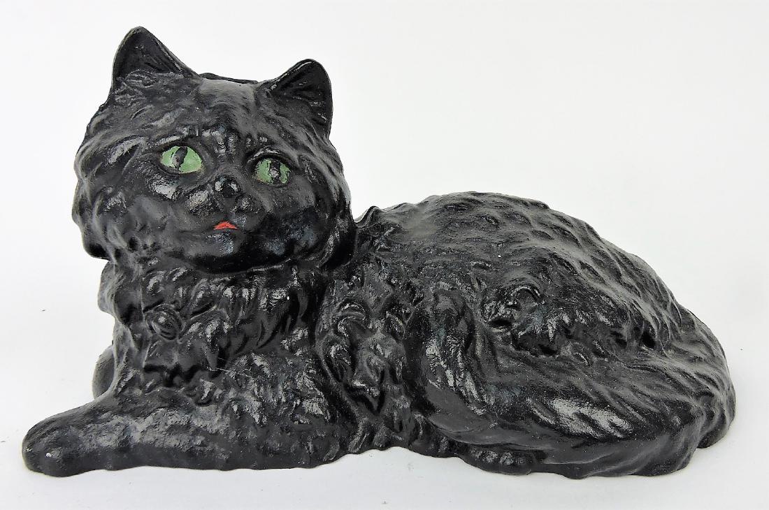 Cast iron cat doorstop, 10 1/2"l (1 of 1)