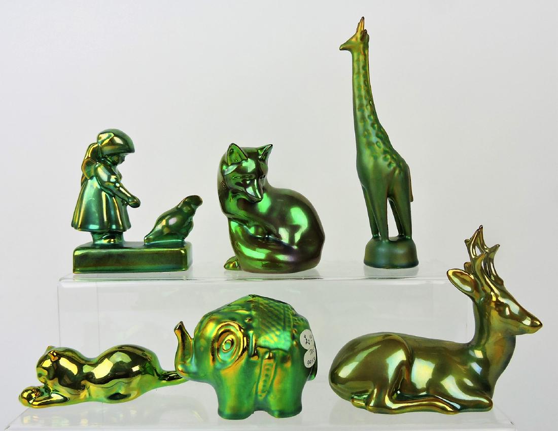 Zsolnay Pottery lot of 6 figures; (1 of 1)
