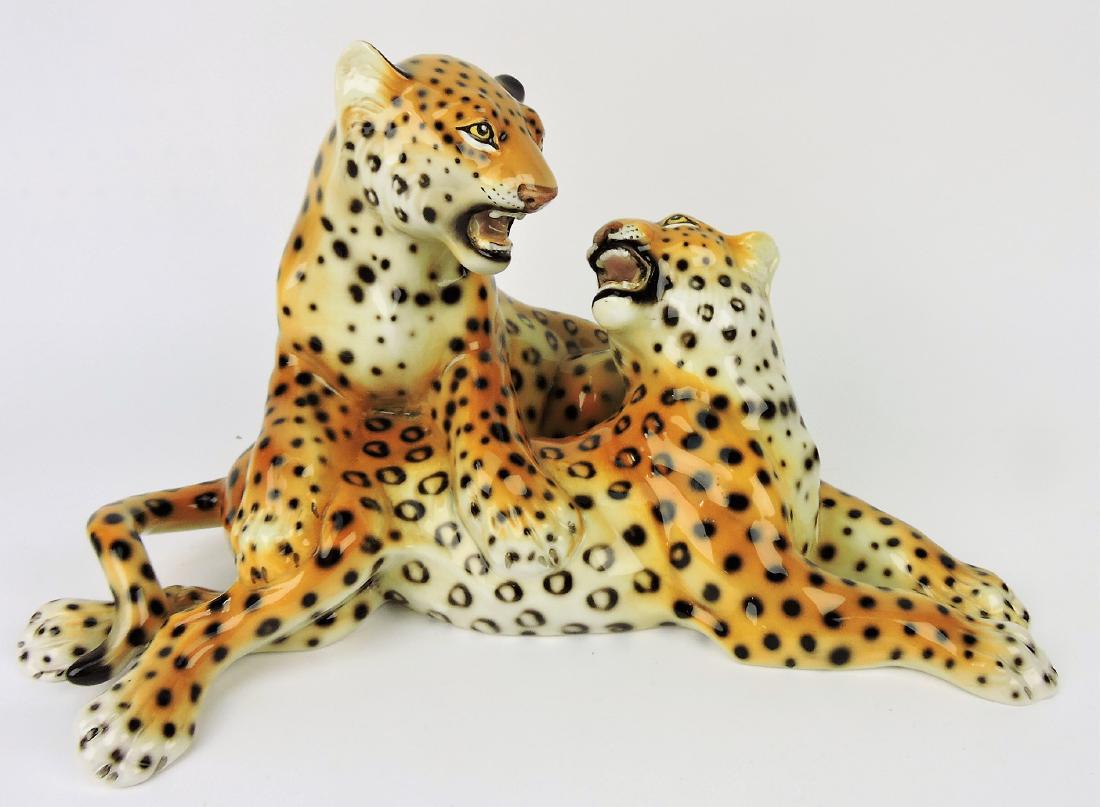 Italian figure of pair of leopards, (1 of 1)