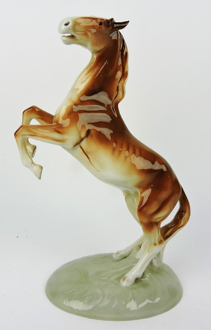 Royal Dux rearing horse figure,: 14 1/2"