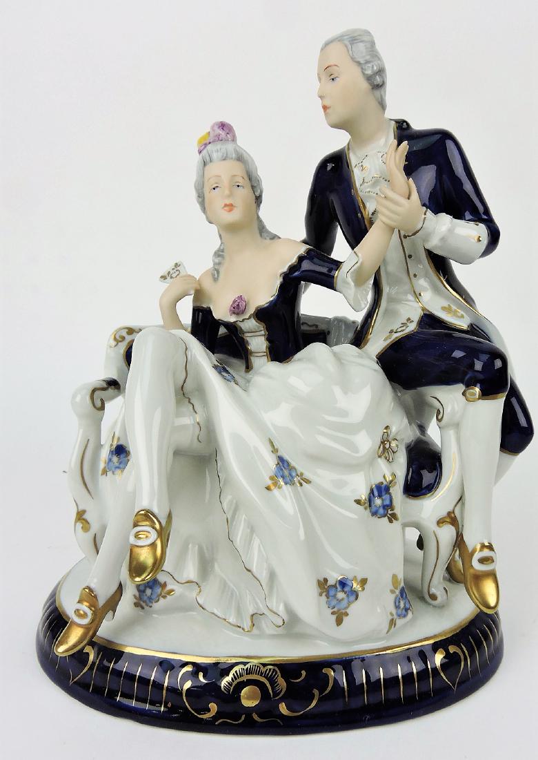 Royal Dux figure of couple, 11": .
