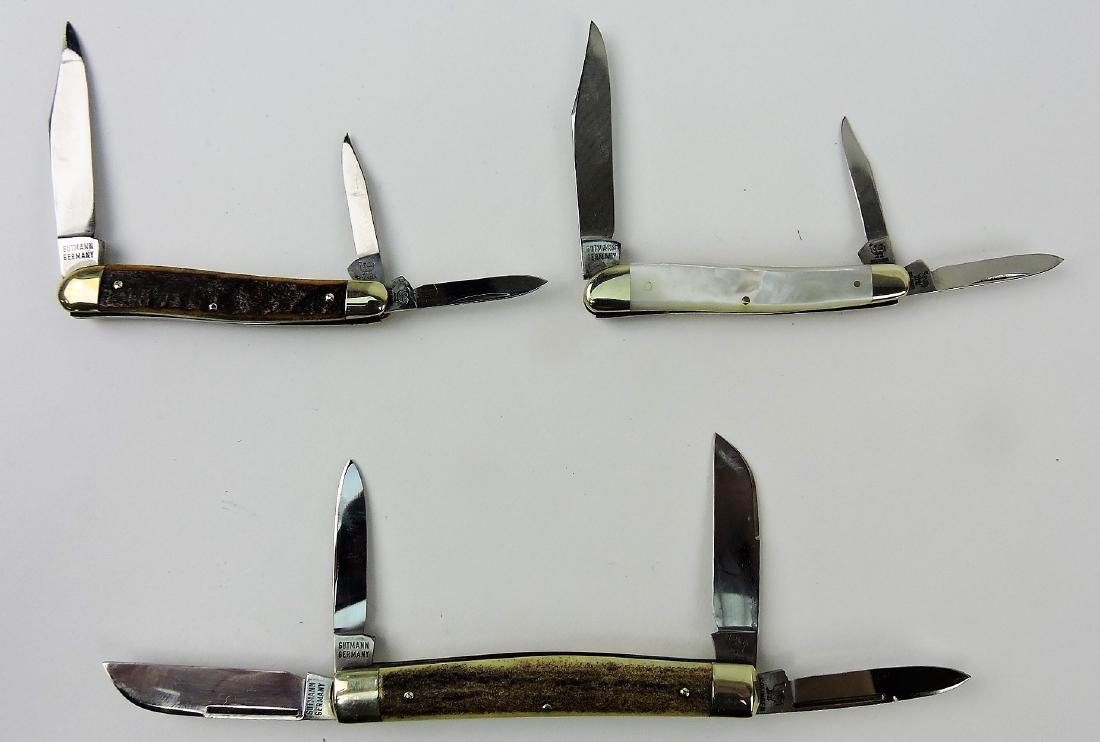 Gutmann lot of 3 pocket knives; (1 of 1)