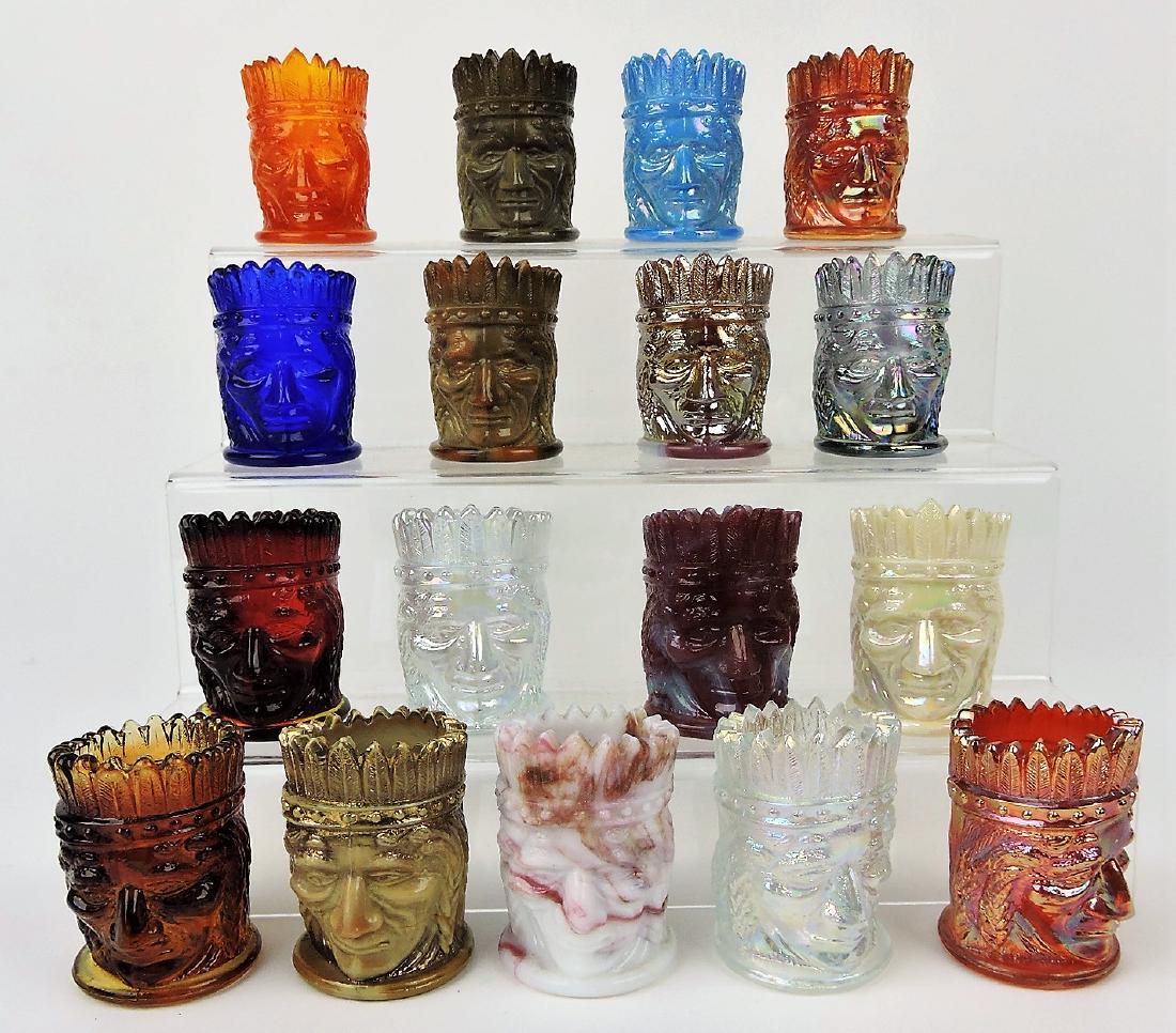 St. Clair lot of 17 Indian chief: toothpick holders