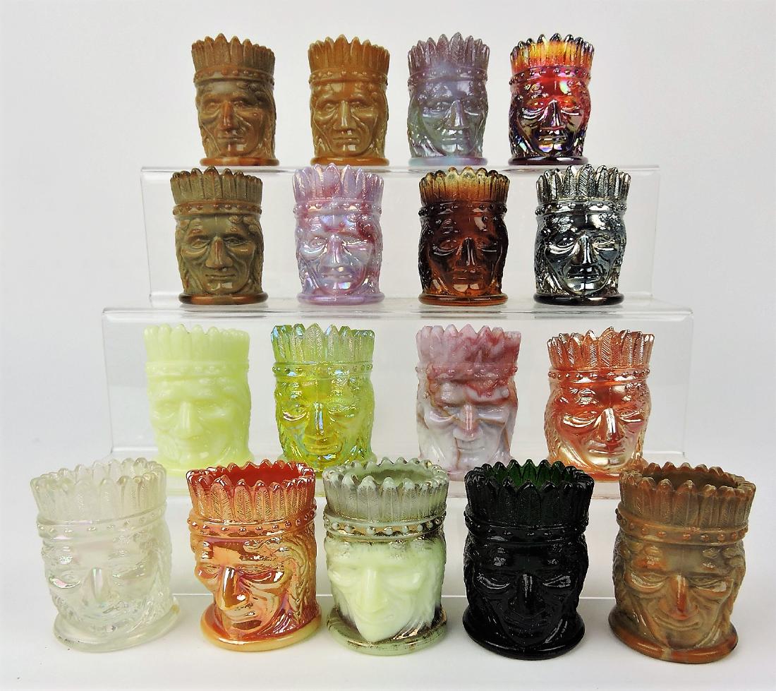 St. Clair lot of 17 Indian chief: toothpick holders