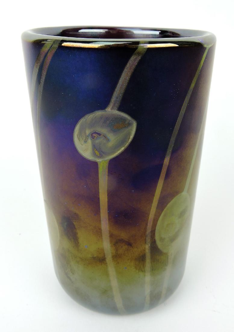 Studio art glass vase, signed