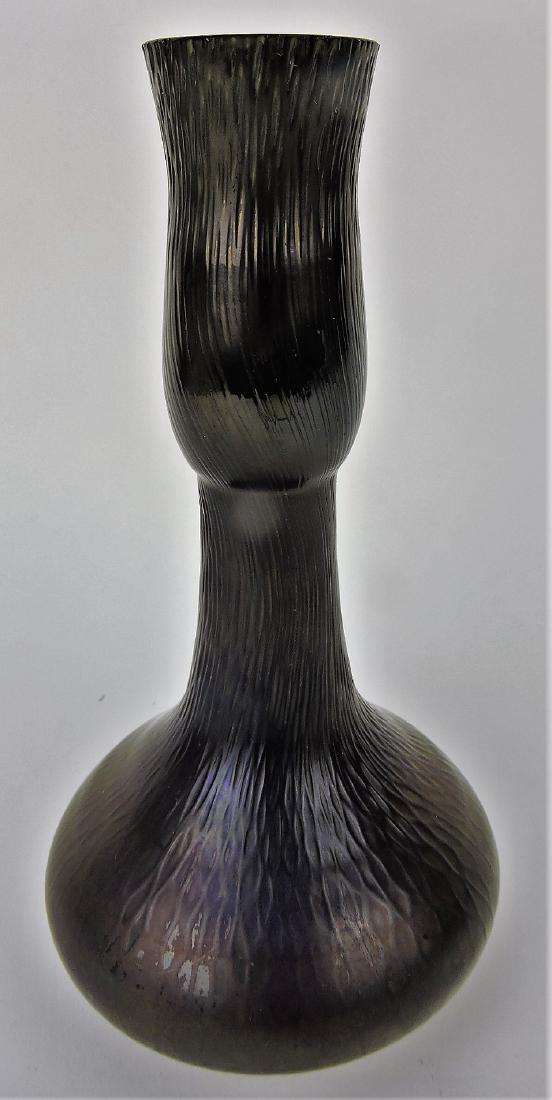Loetz (attributed) art glass bottle: vase, 9"