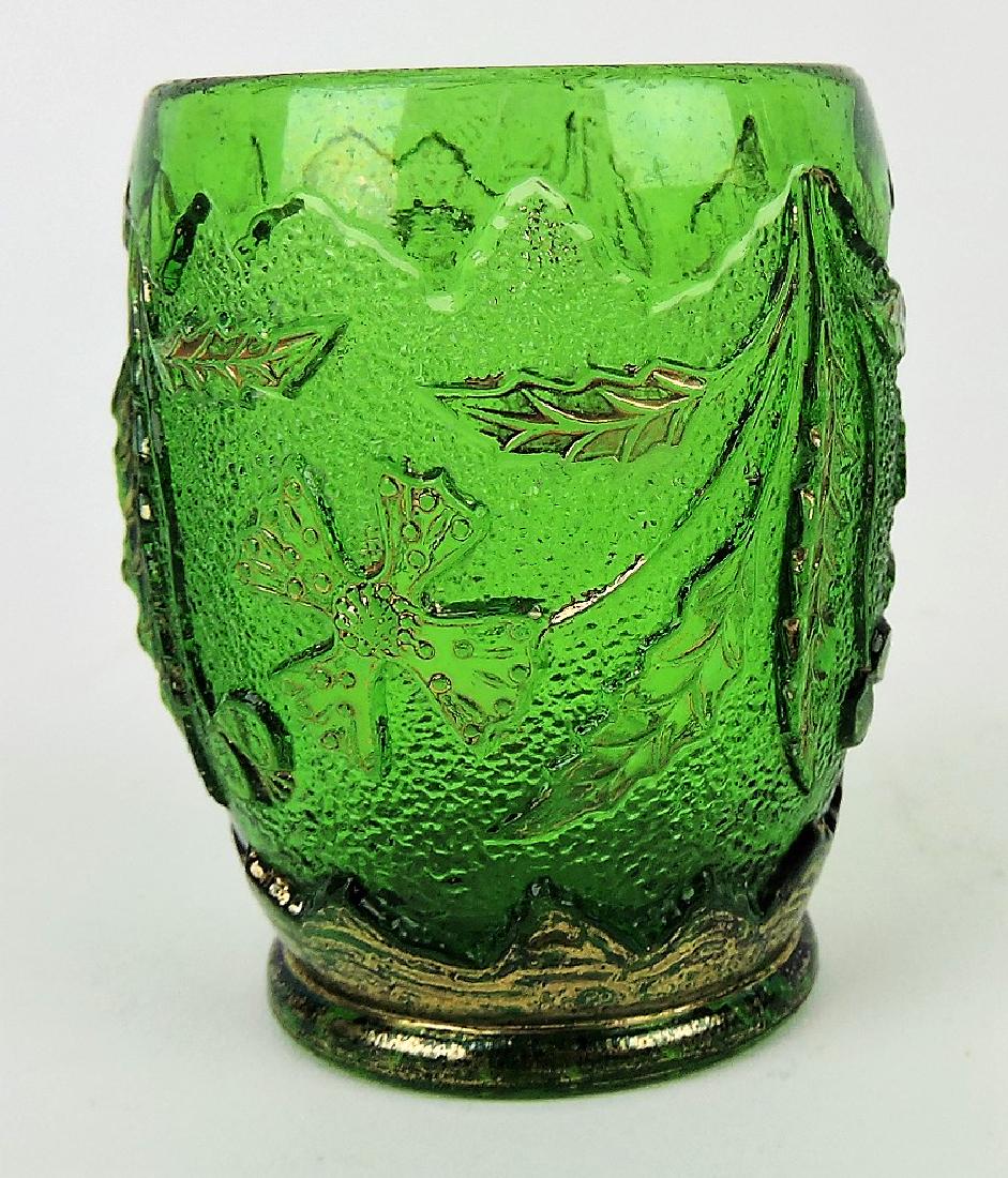 Emerald green Delaware with gold: toothpick holder
