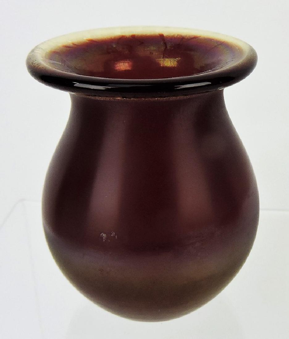 Red iridescent art glass toothpick: holder