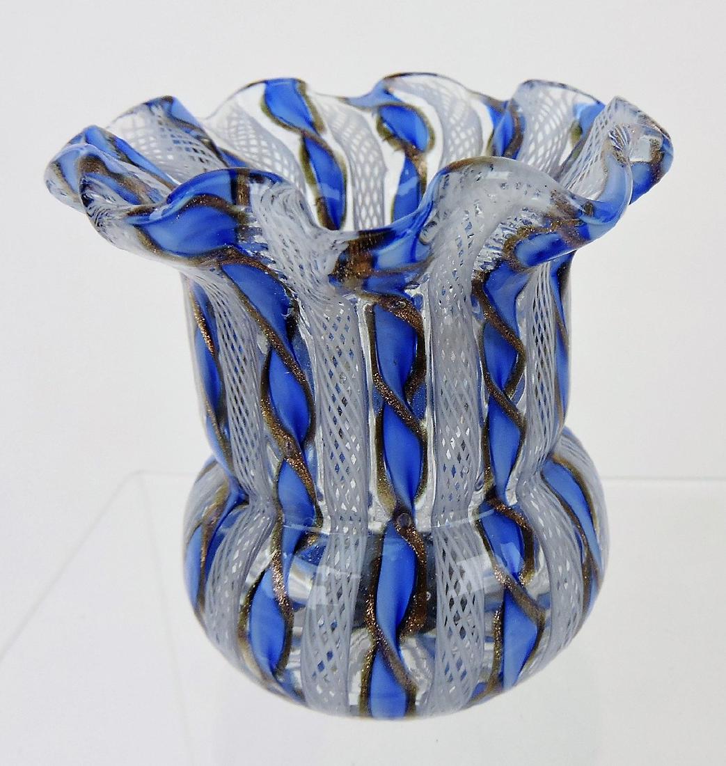 Murano ribbon art glass: toothpick holder