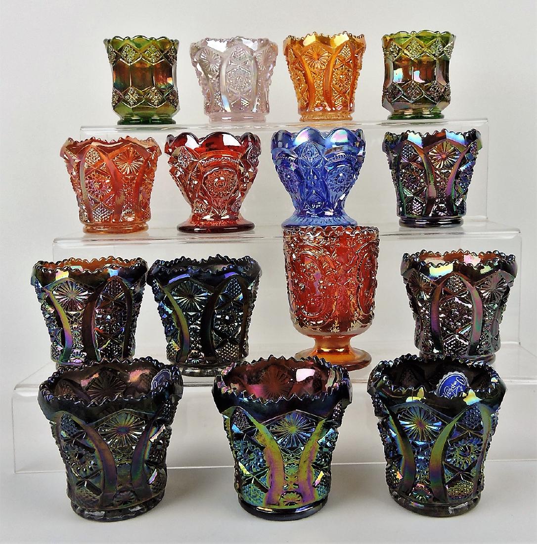 Imperial carnival glass lot of: 15 toothpick holders