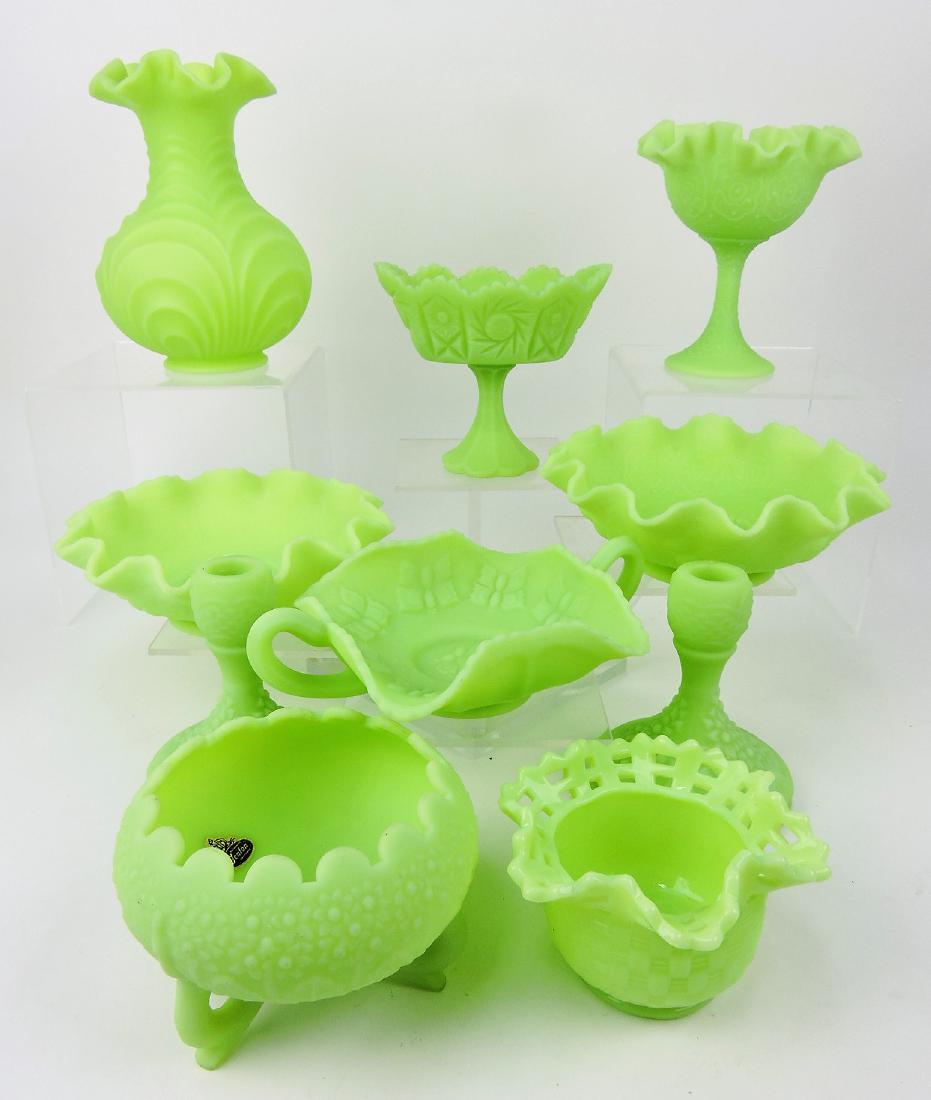 Fenton lime lot of 10 pieces: .