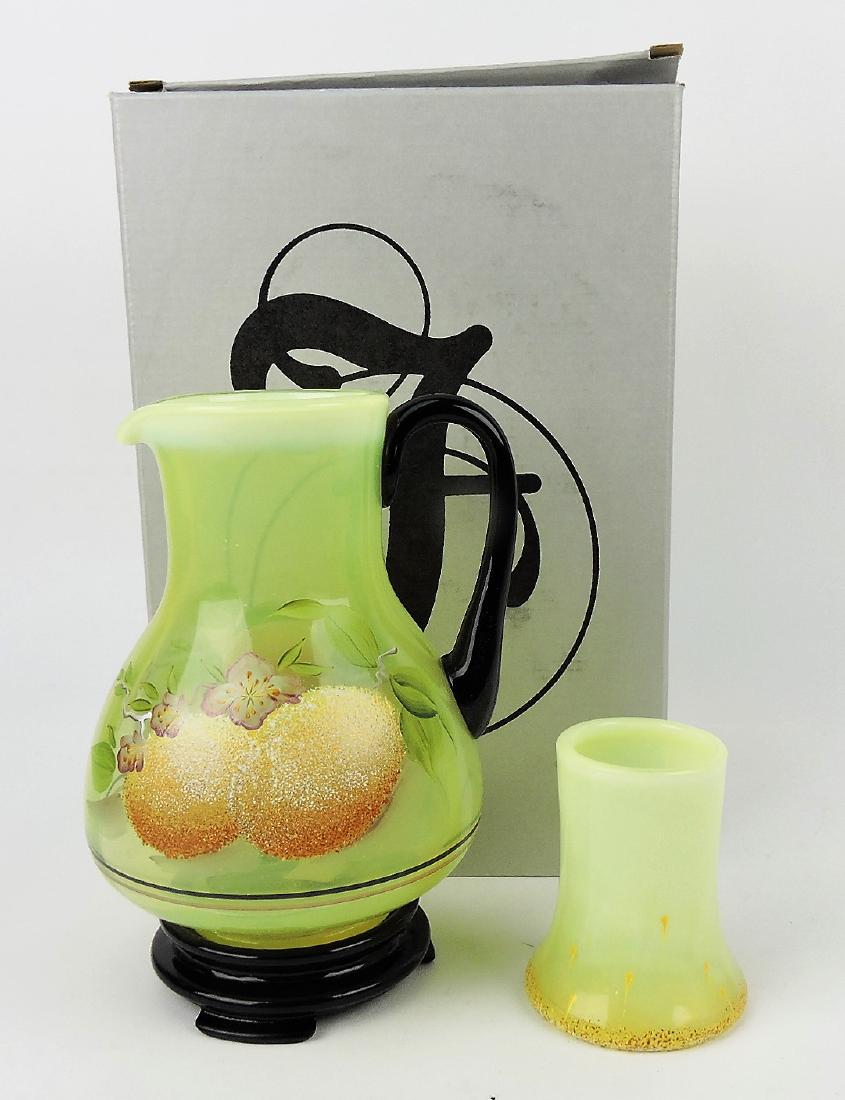 Fenton topaz "Guest Set" / tumble: up with stand and box, Connoisseur Series #825/1950