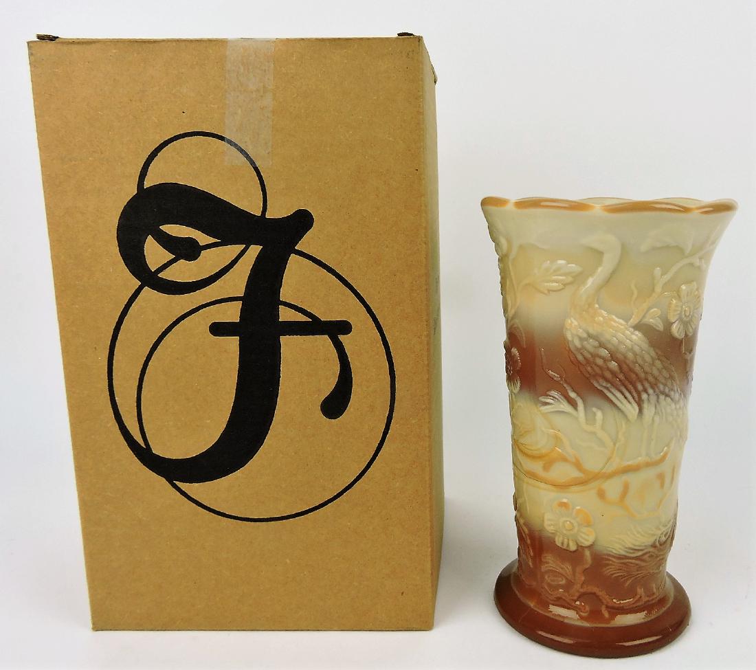 Fenton Singleton Bailey chocolate: peacock vase with box