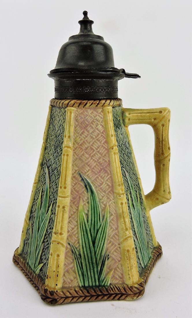 Etruscan majolica bamboo syrup: pitcher