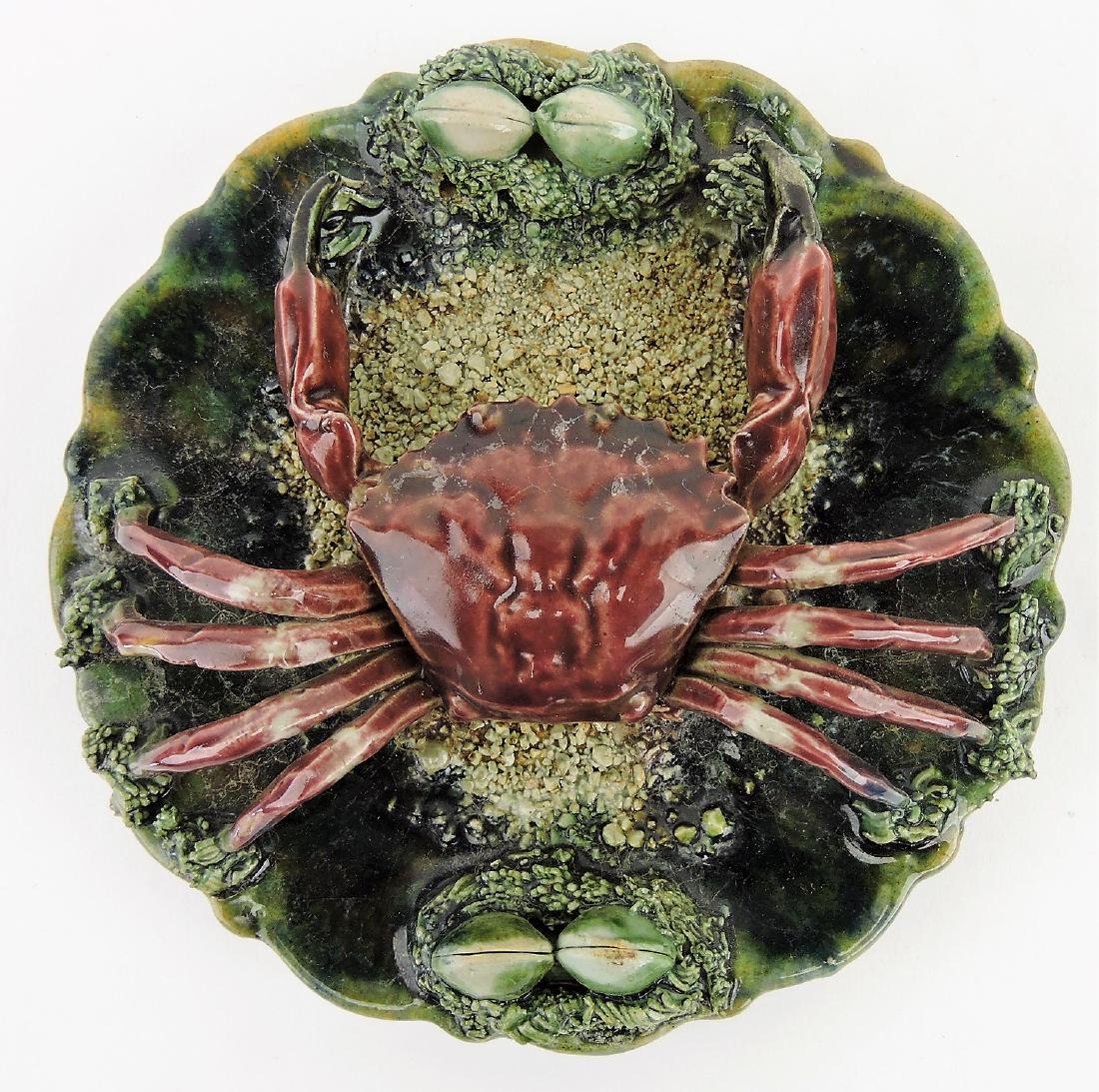 Palissy majolica plaque with crab,: 1007"