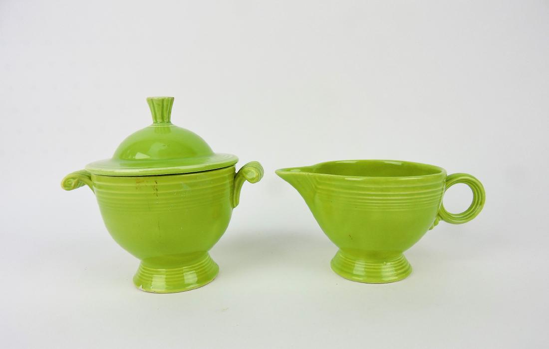 Fiesta cream & sugar, chartreuse,: (nick to finial)