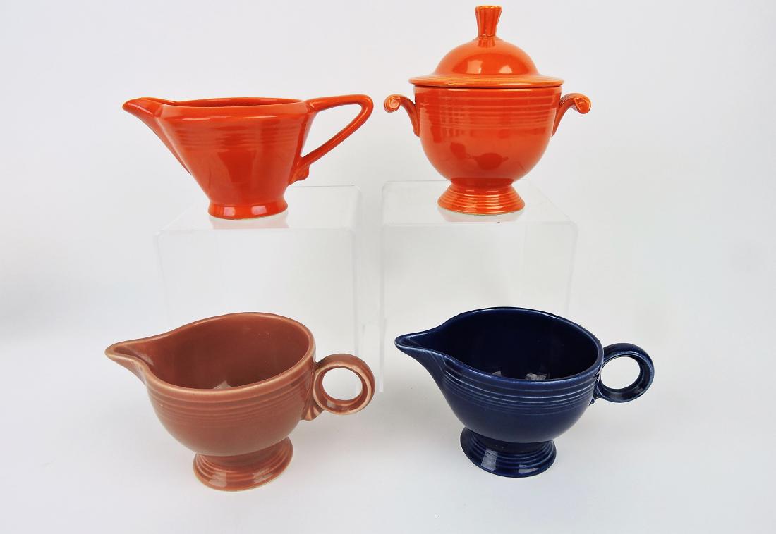 Fiesta cream & sugar group, red sugar, (1 of 1)