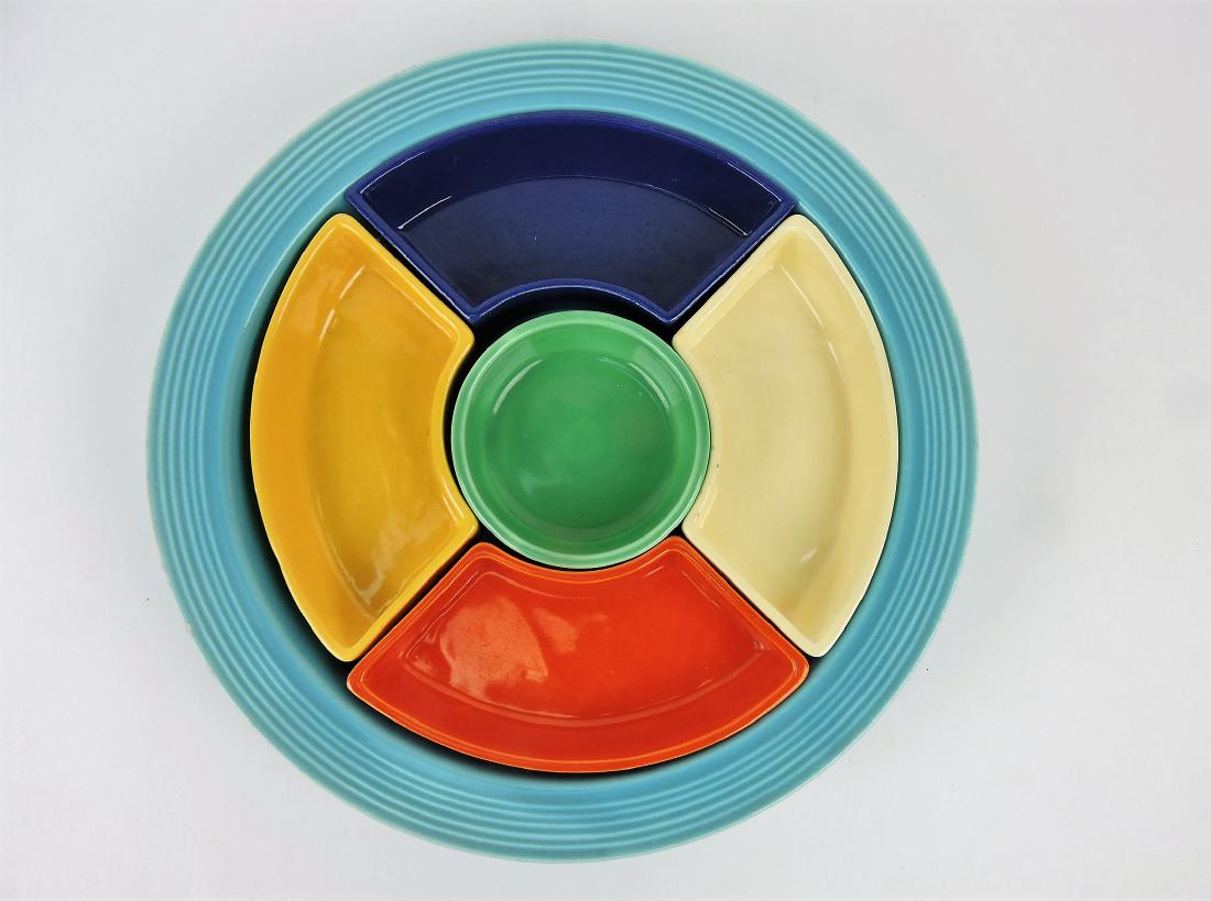 Fiesta relish tray, turquoise tray, (1 of 1)