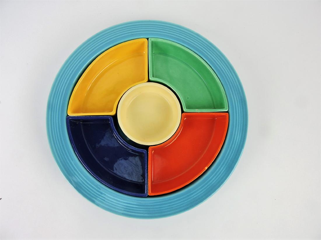 Fiesta relish tray, turquoise tray, (1 of 1)