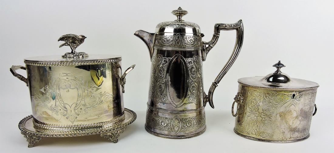 Silver plate group of 2 tea caddies (1 of 1)