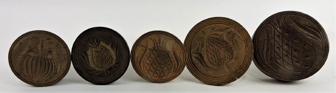 Early wooden treen lot of 5 butter (1 of 2)