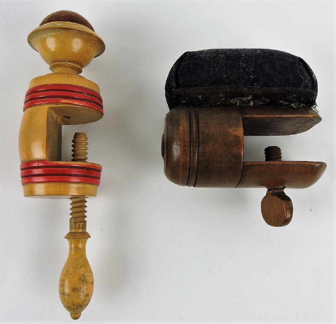 Early wooden lot of 2 sewing birds (1 of 1)