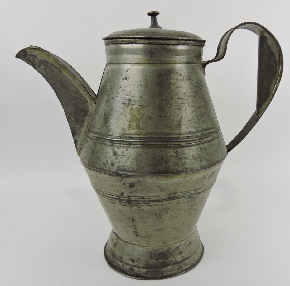 Early tin Pennsylvania coffee pot, (1 of 1)