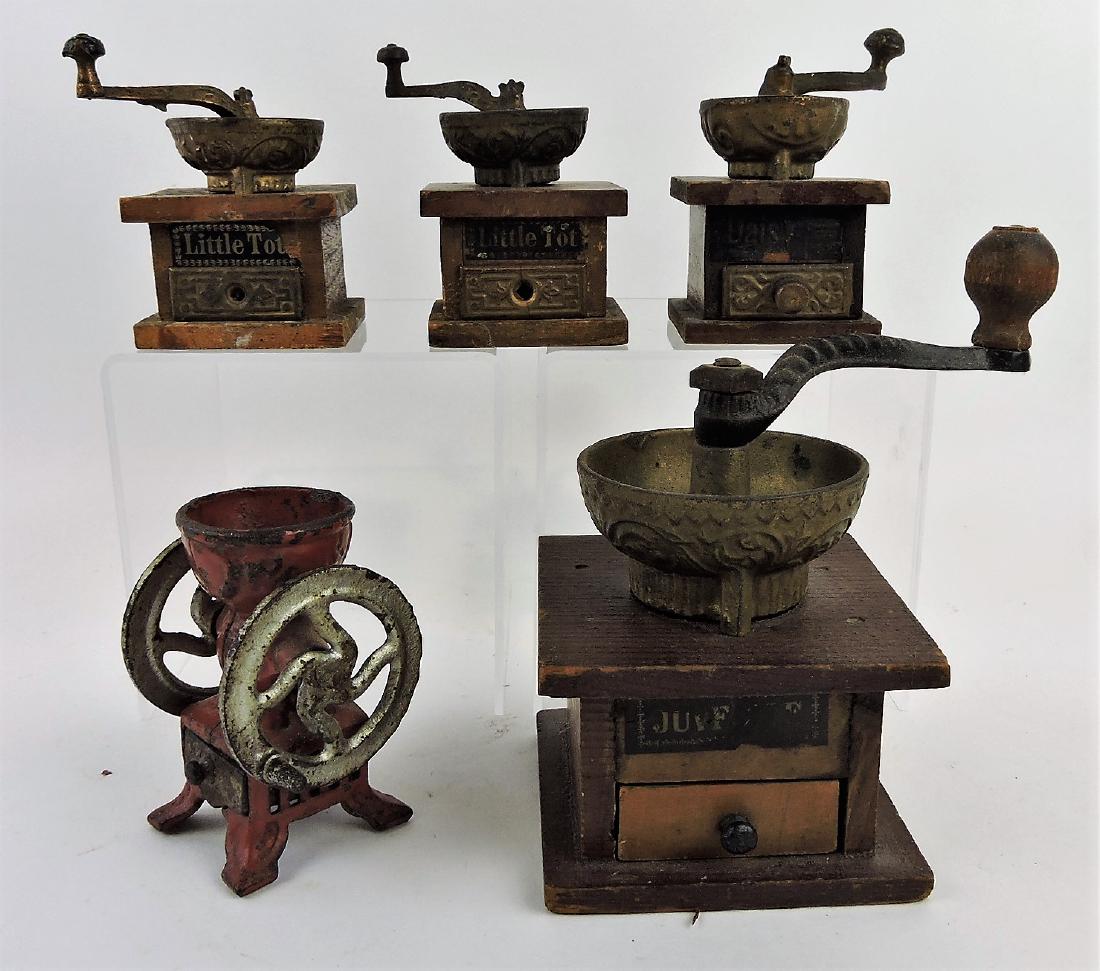 Lot of 5 coffee mill grinders, 2 - Little (1 of 1)