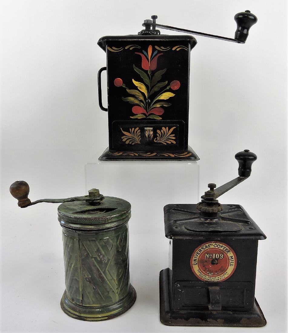 Lot of 3 metal coffee mill grinders (1 of 1)