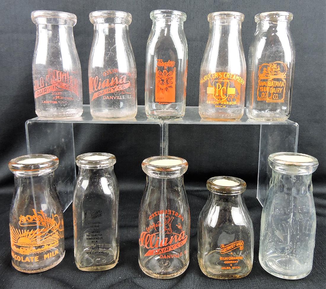 Milk bottle lot of 10 1/2 pints; (1 of 1)