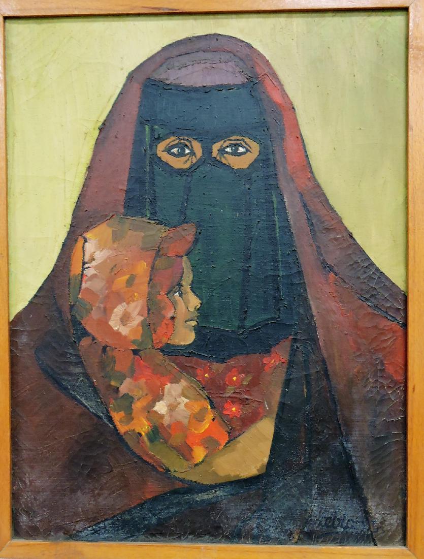 Middle Eastern oil on canvas of (1 of 2)