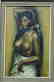 Oil on canvas of nude African woman