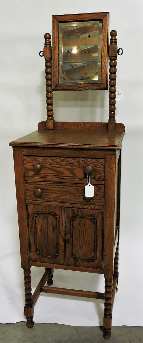 Oak shaving cabinet with mirror, (1 of 1)