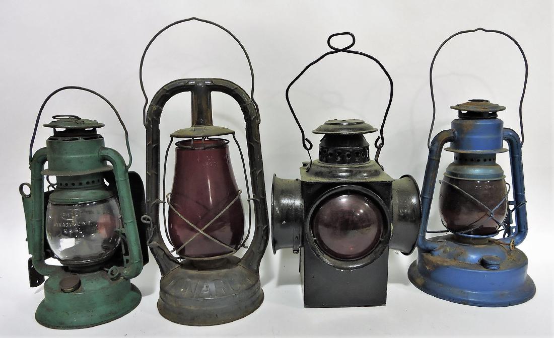 Lantern lot of 4; green Dietz with (1 of 1)