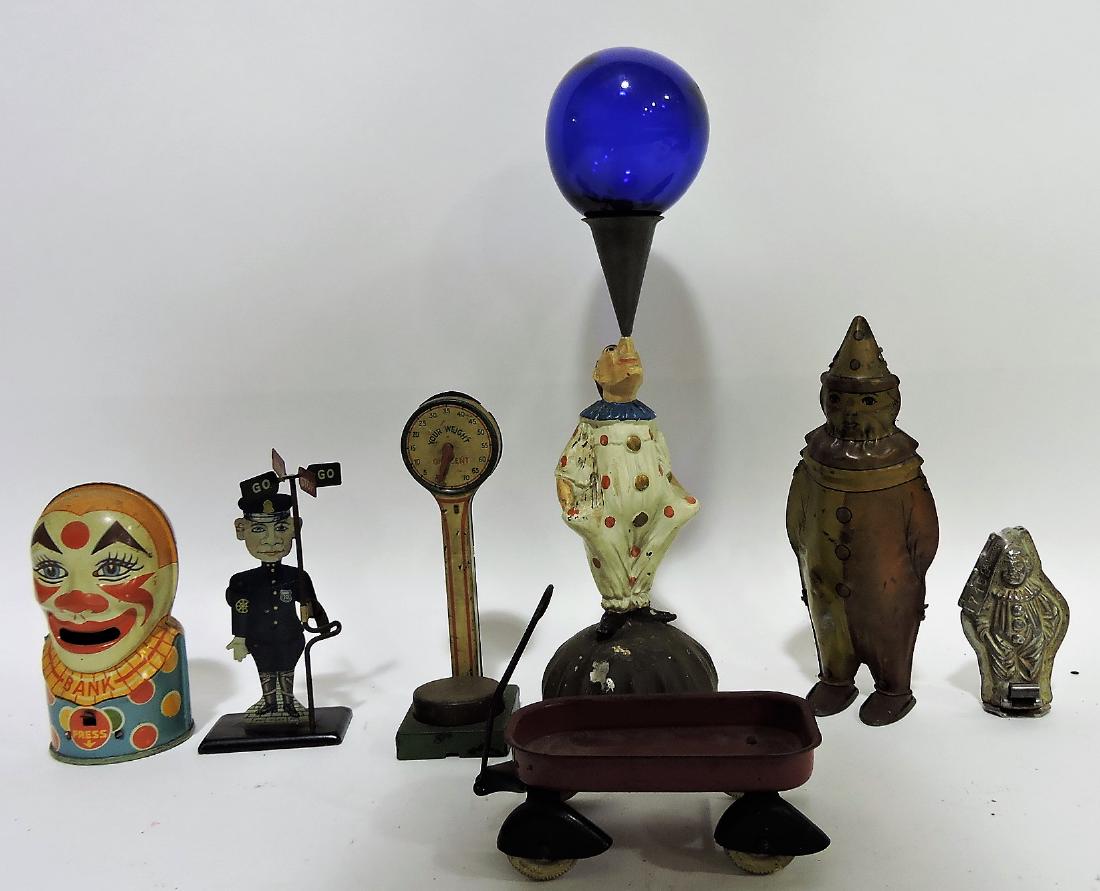 Toy lot; J. Chein clown bank, tin (1 of 1)