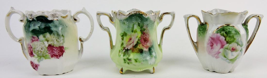 R.S. Prussia lot of 3 floral toothpick: holders, each with minute rim nick