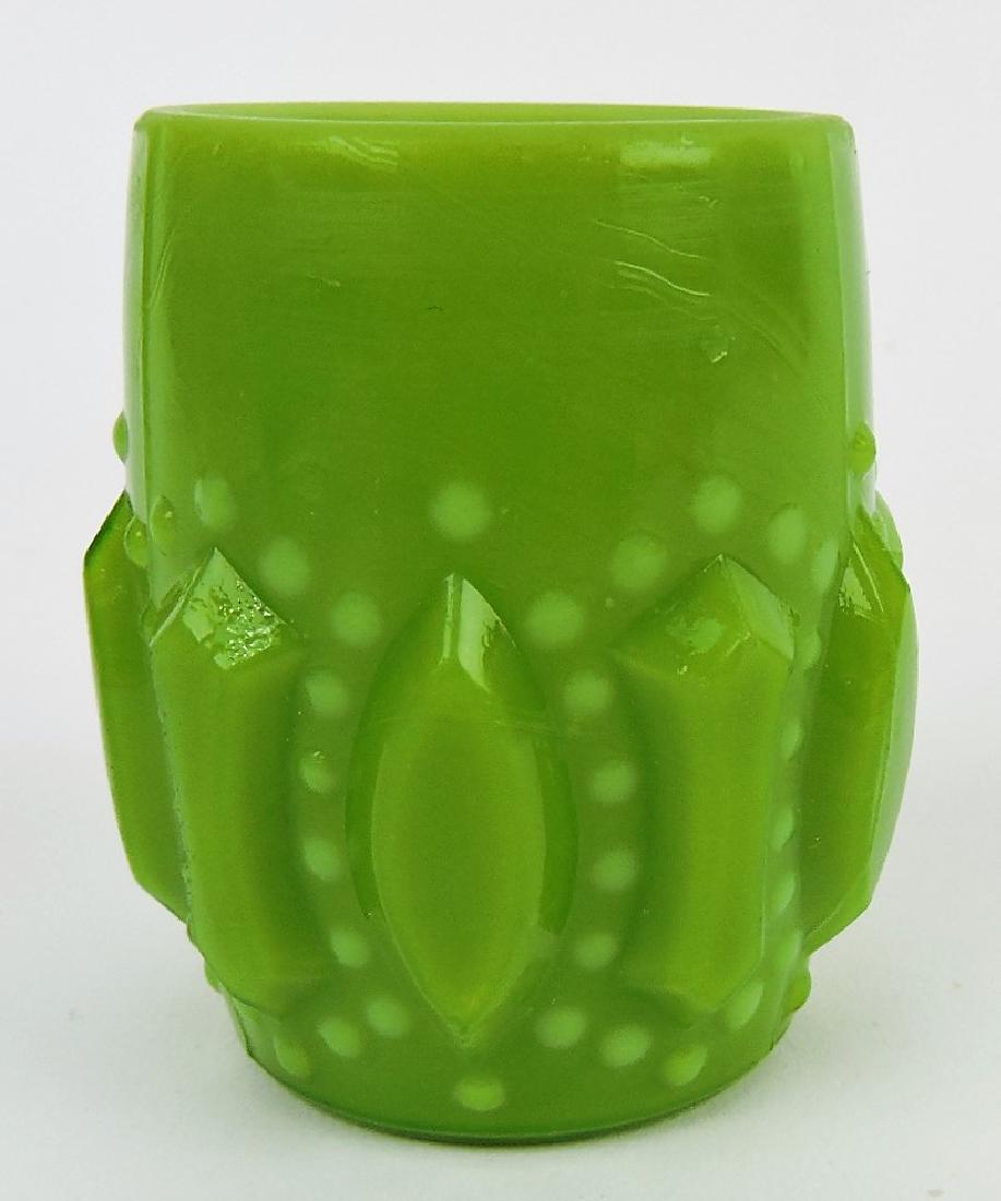 Consolidated green opaque toothpick: holder, 2 1/4"