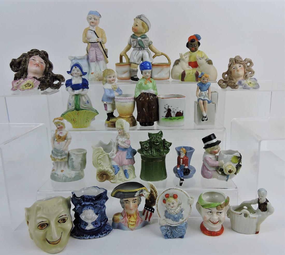 Porcelain figural group of 20: toothpick holders