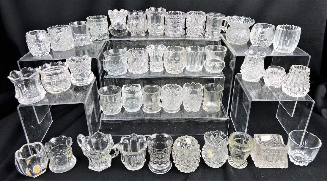 EAPG clear and cut glass group: of 41 toothpick holders