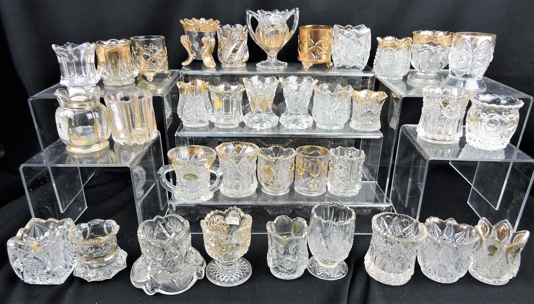 EAPG gilted group of 35 toothpick: holders